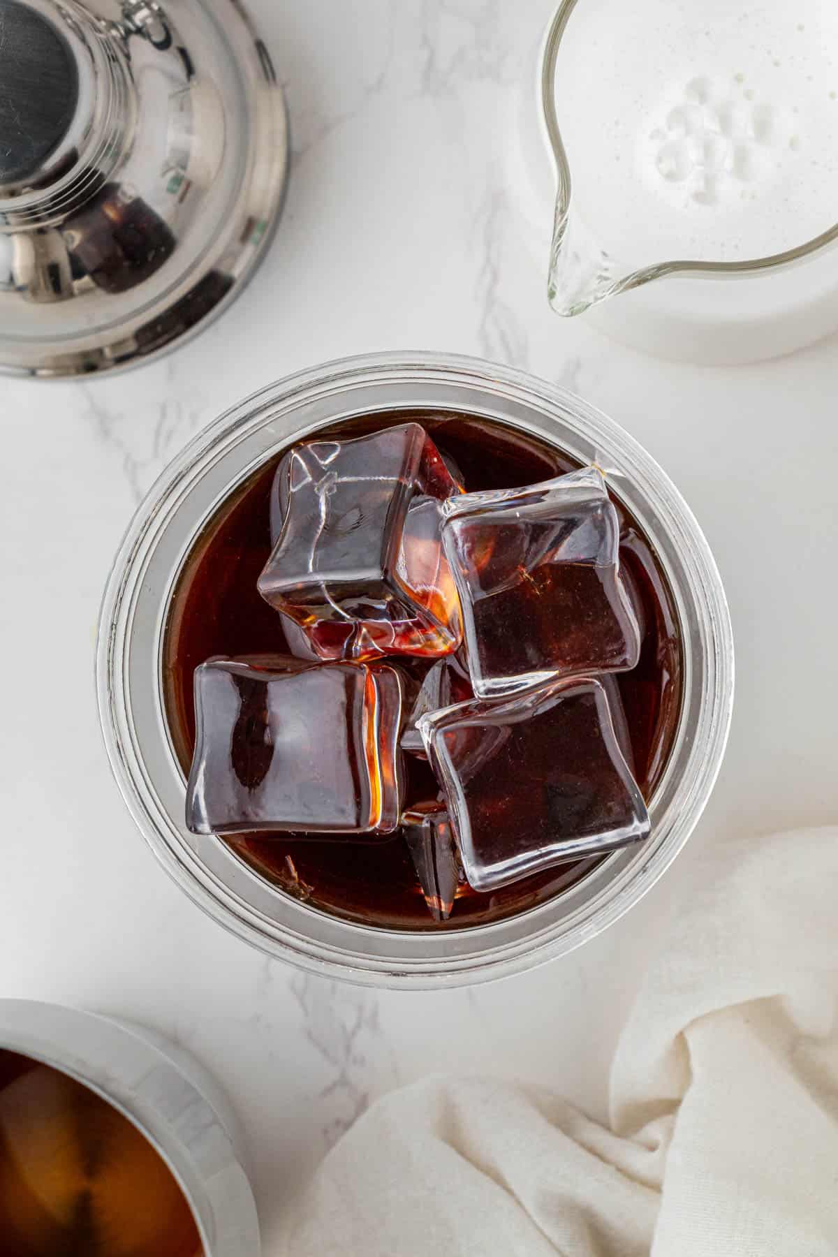 all ingredients poured into a jar