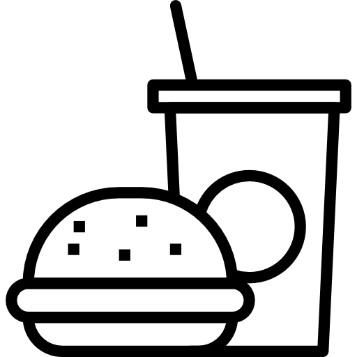 icon of a burger and drink