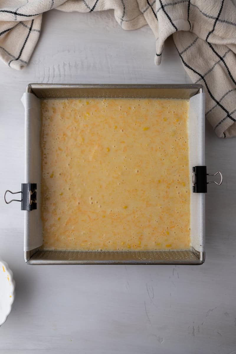 a baking pan of krusteaz cornbread recipe