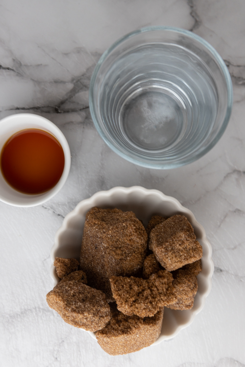 ingredients for the starbucks brown sugar syrup recipe