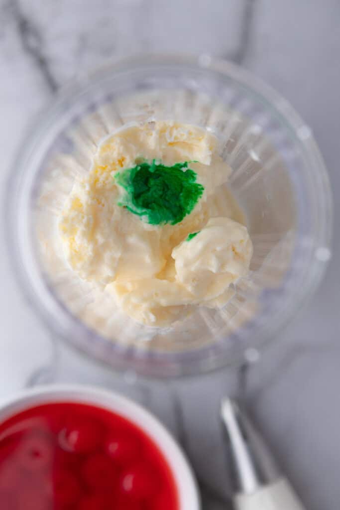 unmixed ingredients in a blender