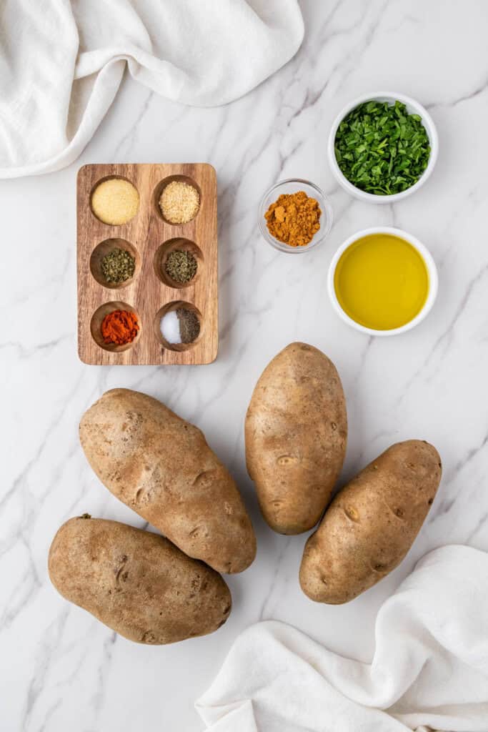 Ingredients for the Copycat Buffalo Wild Wings Potato Wedges