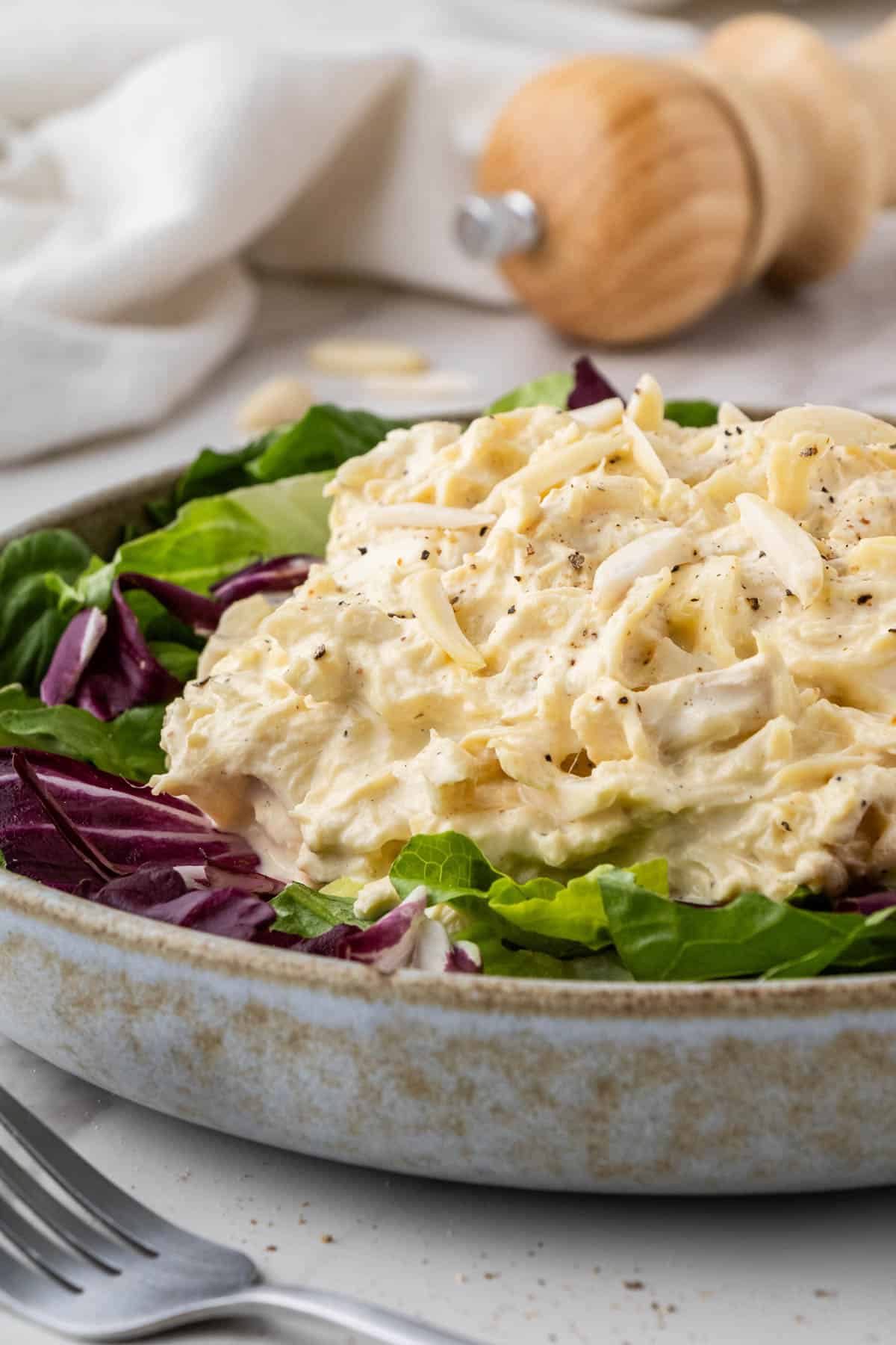 Jason's Deli chicken salad recipe on bed of mixed greens