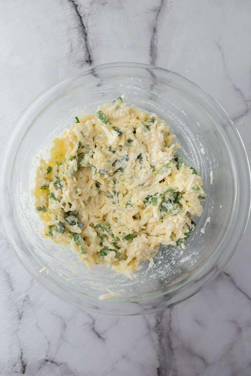 fully mixed egg mixture in a bowl