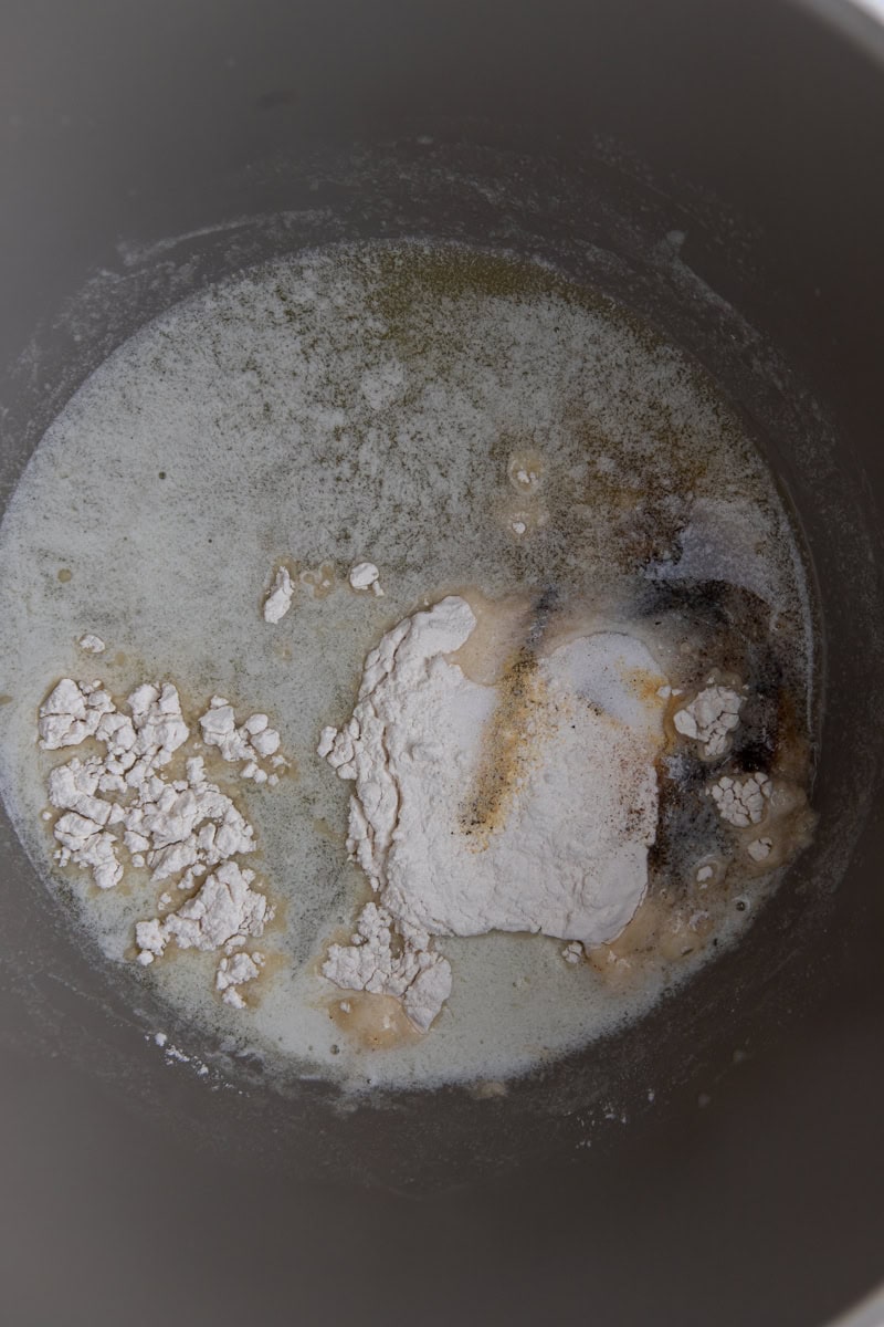 flour and butter in a pot