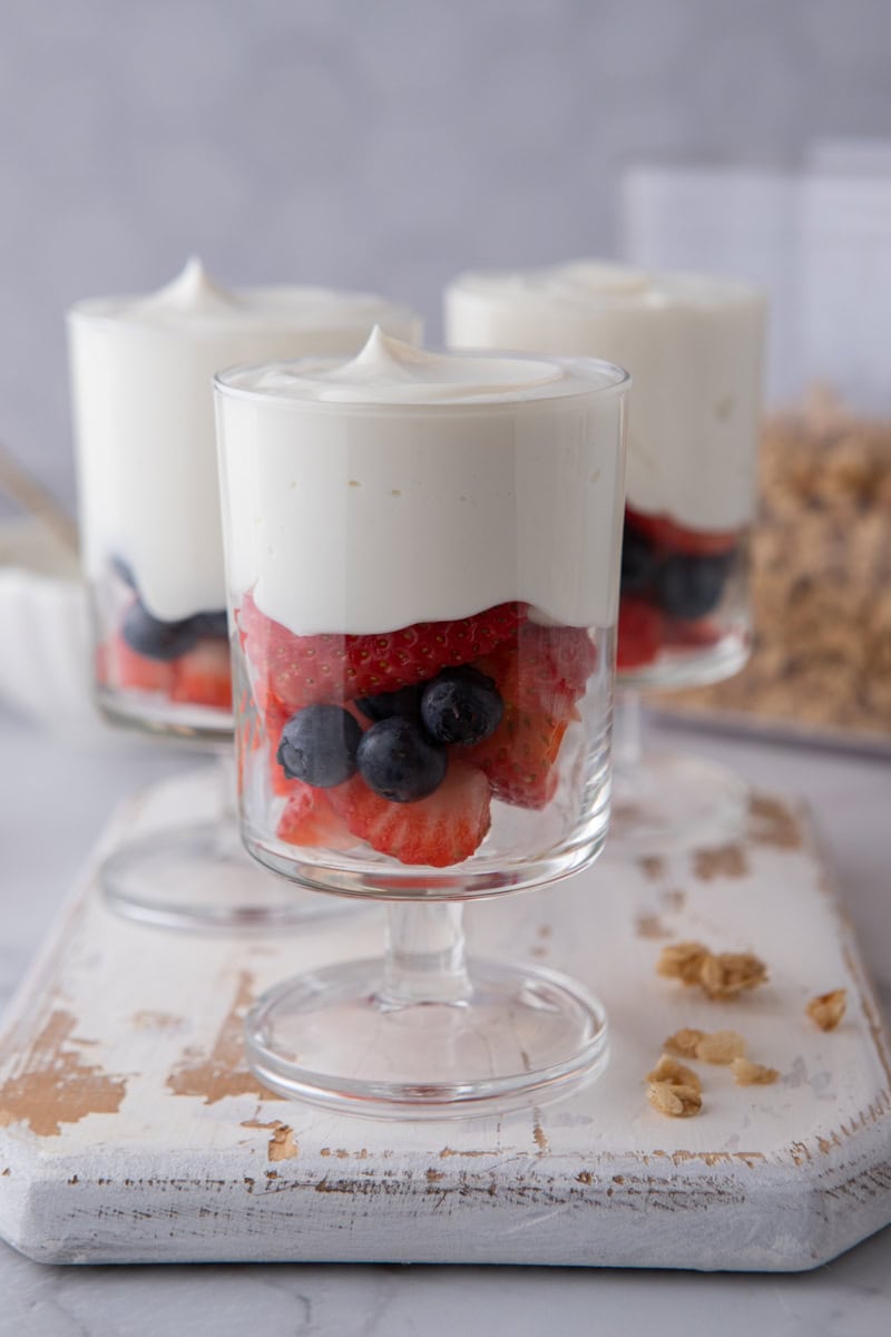 side shot of the mcdonald's parfait recipe