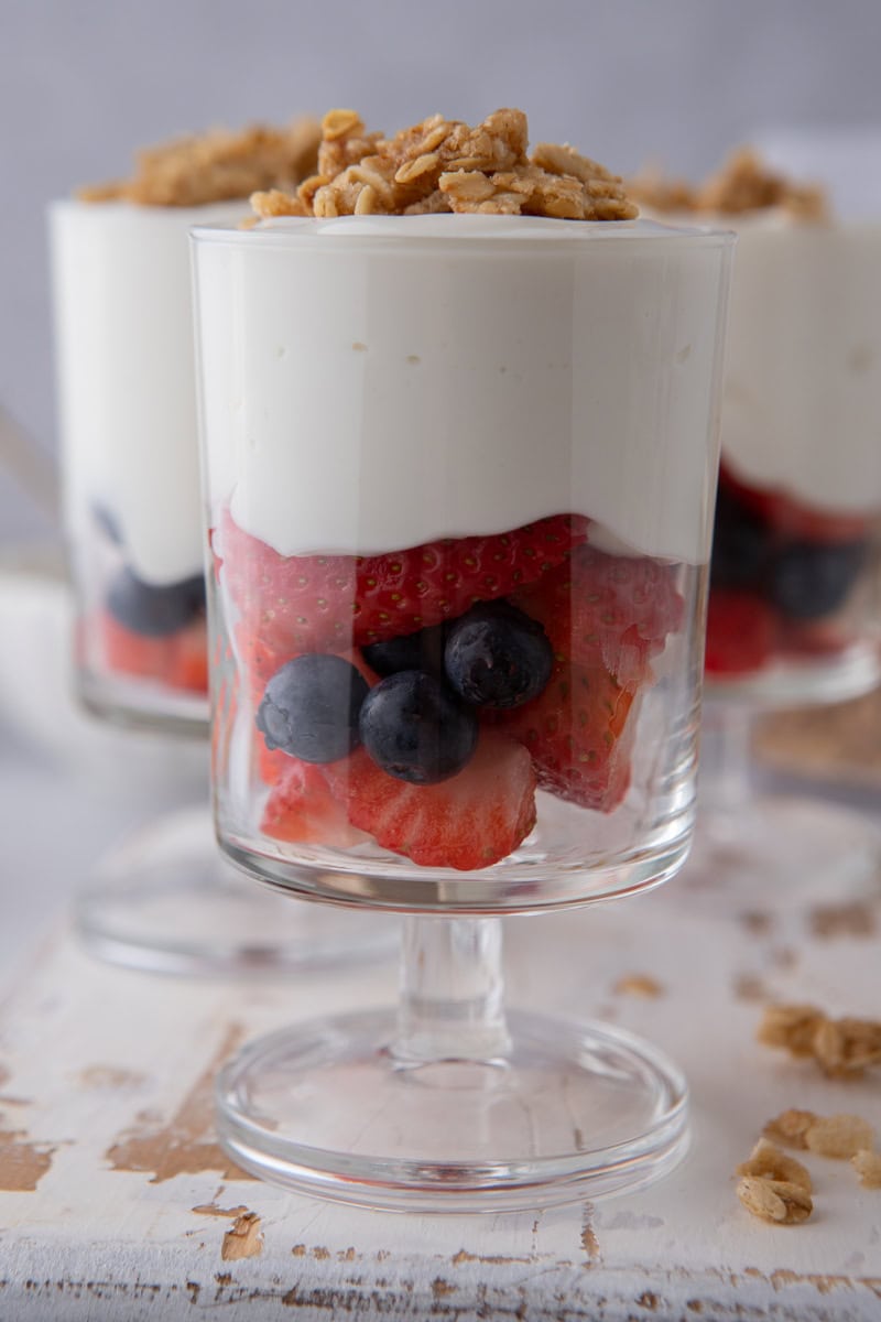 side shot of the mcdonald's parfait recipe