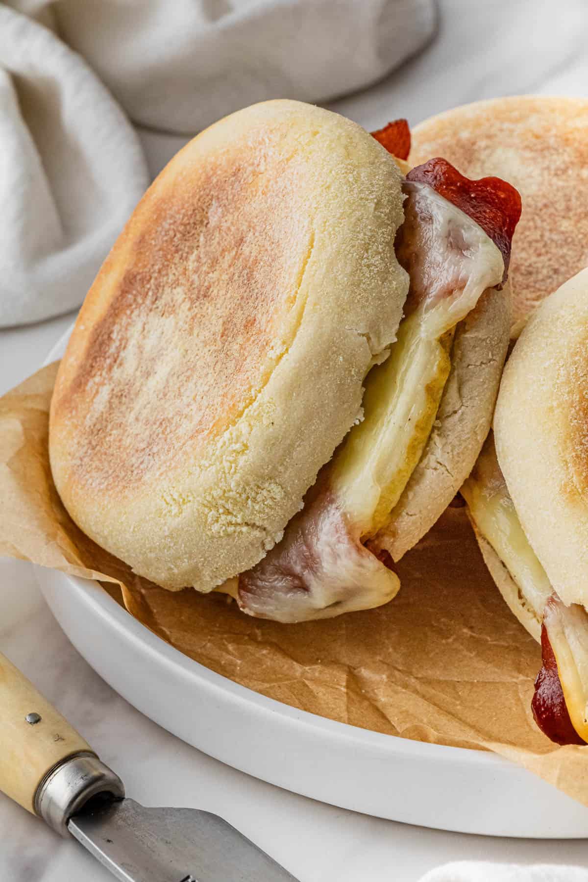 close up of starbucks Turkey Bacon Sandwich recipe