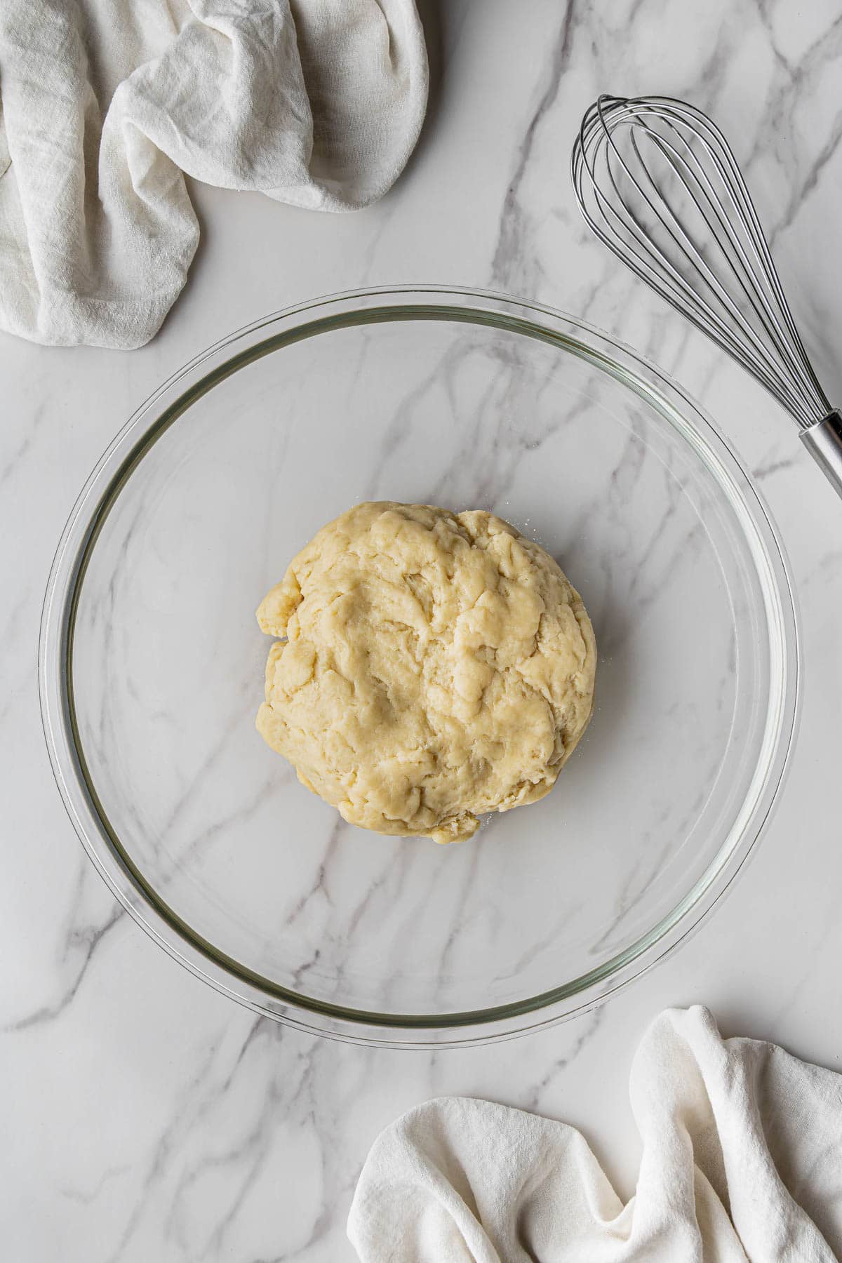 dough in clear bowl