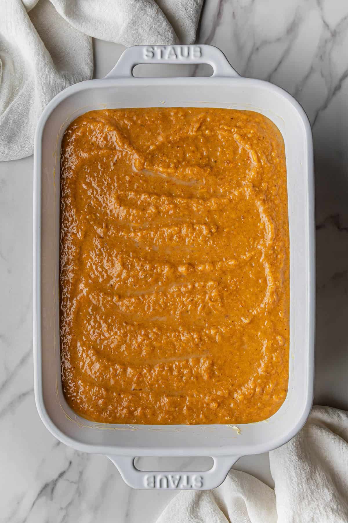 mixture in casserole dish