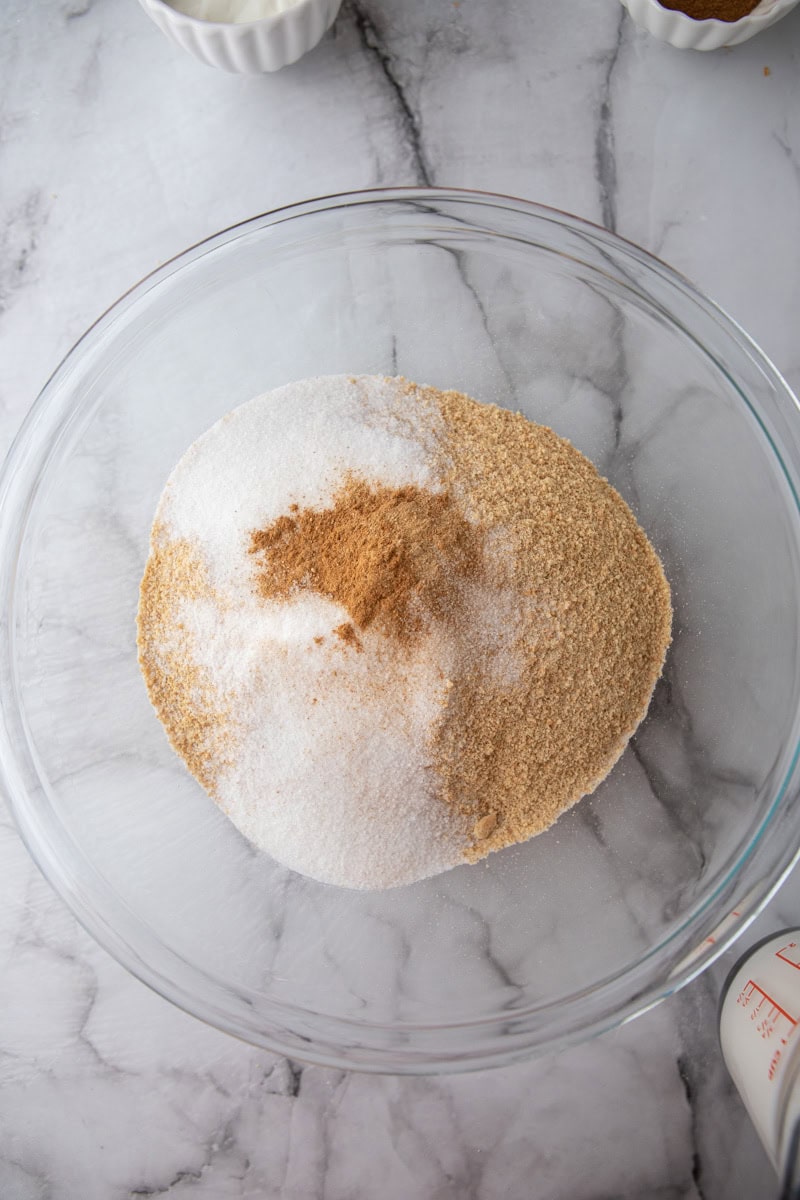 unmixed crust ingredients in a bowl