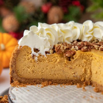 side shot of the cheesecake factory pumpkin cheesecake recipe