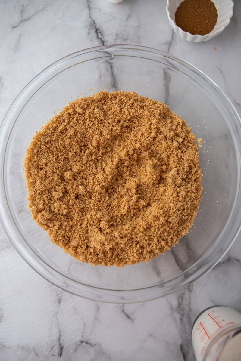 mixed crust ingredients in a bowl