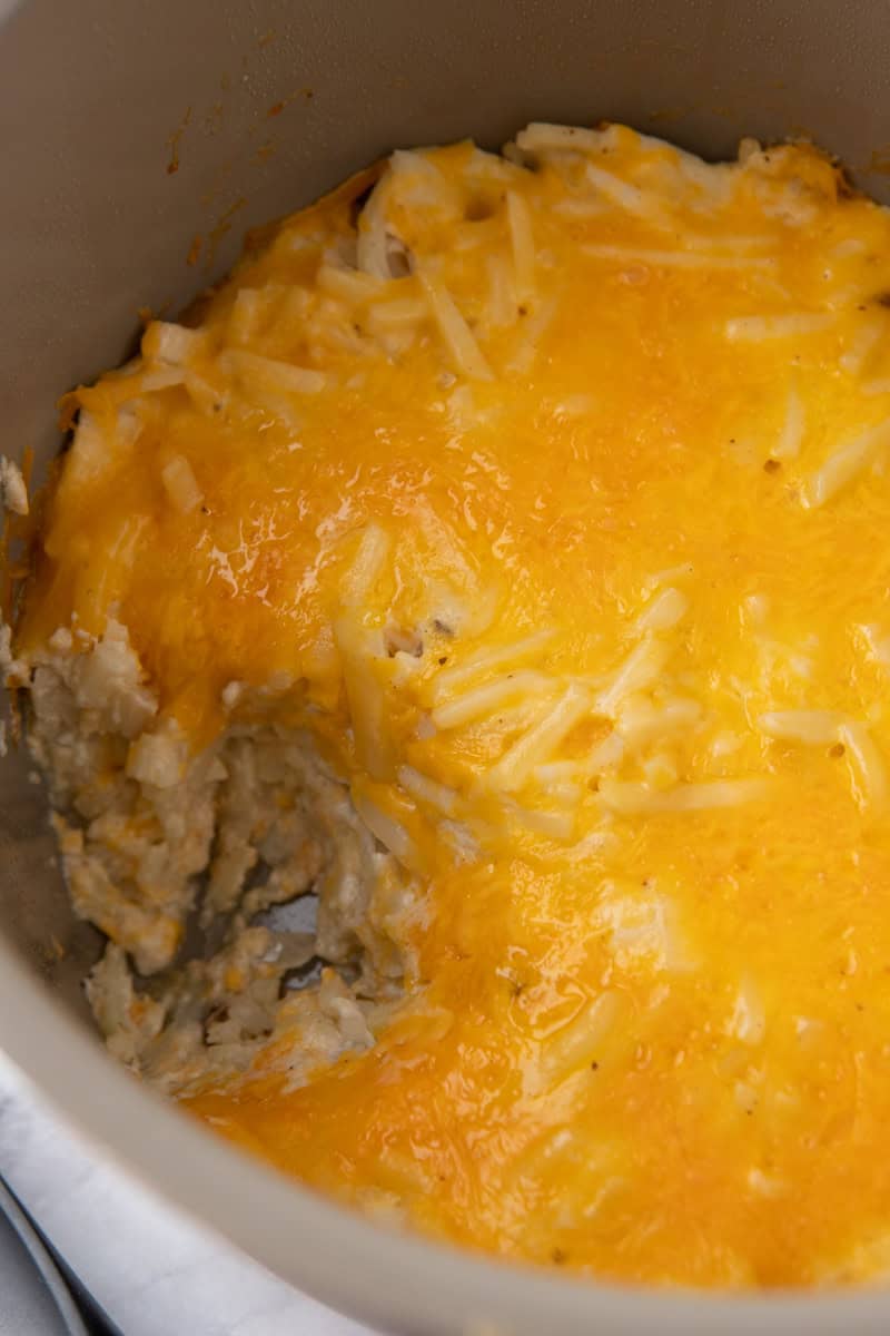 mixed ingredients in a crock pot