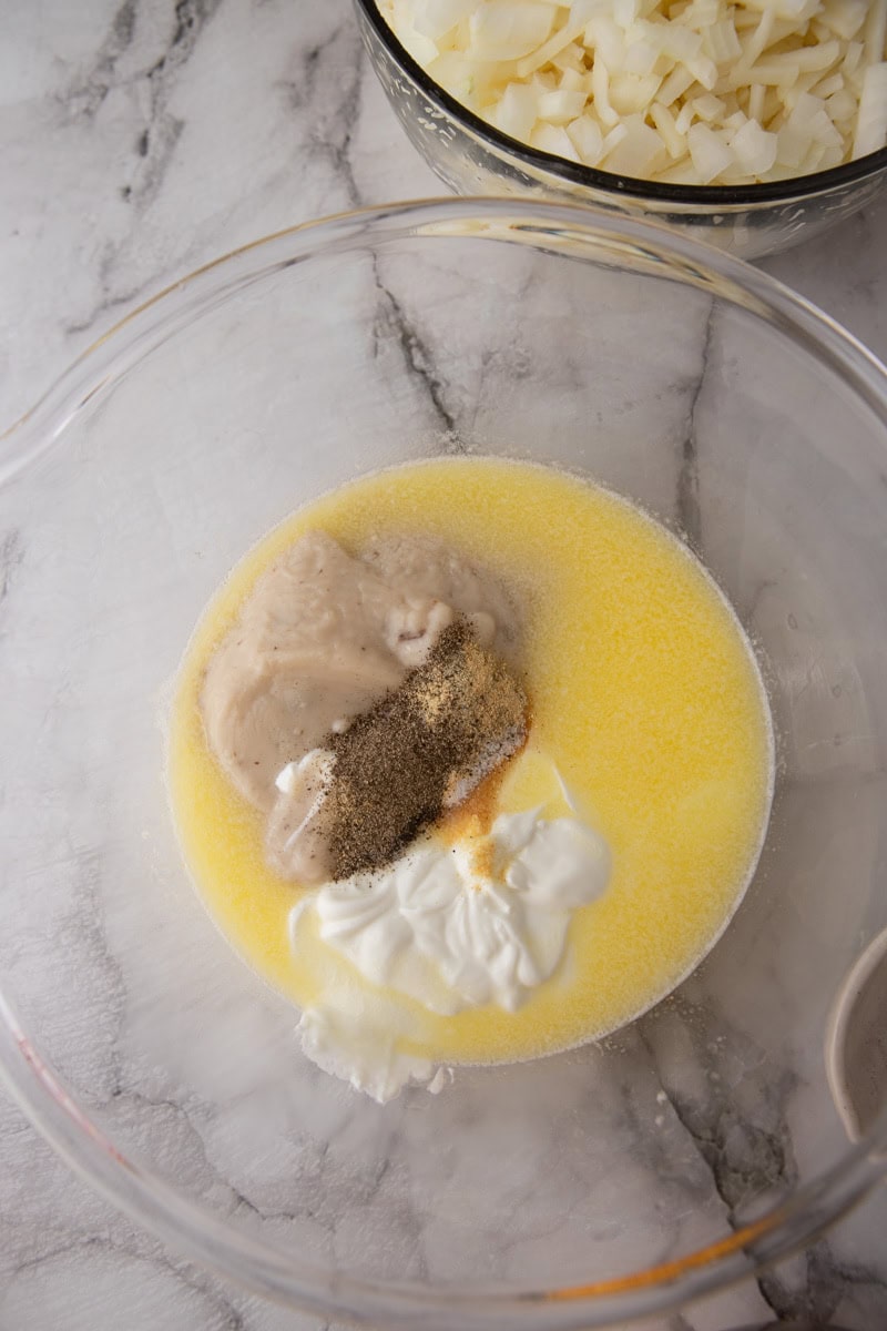 unmixed ingredients in a bowl