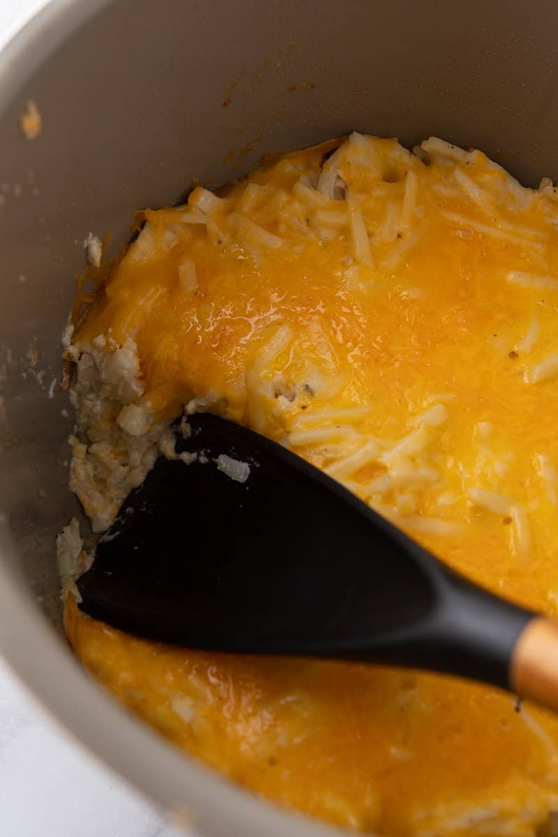mixed ingredients in a crock pot