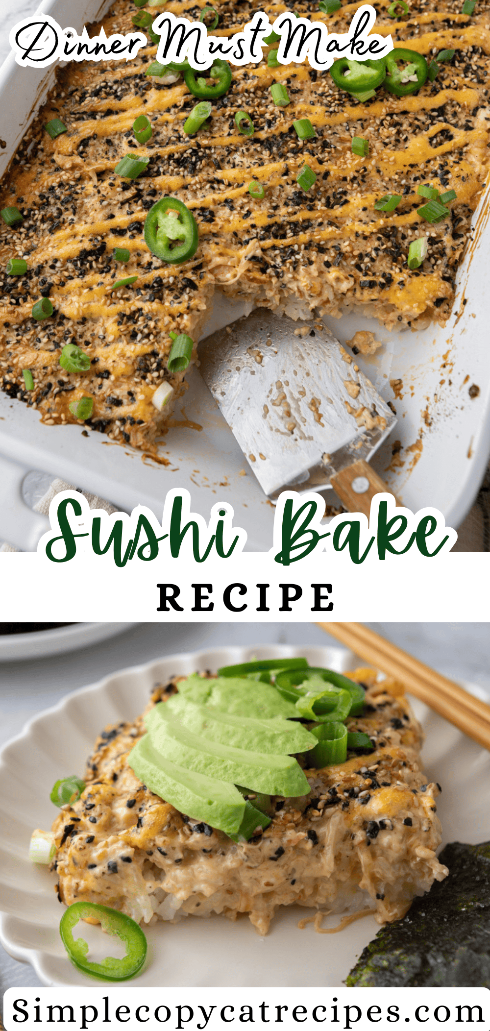 sushi bake recipe pinterest pin