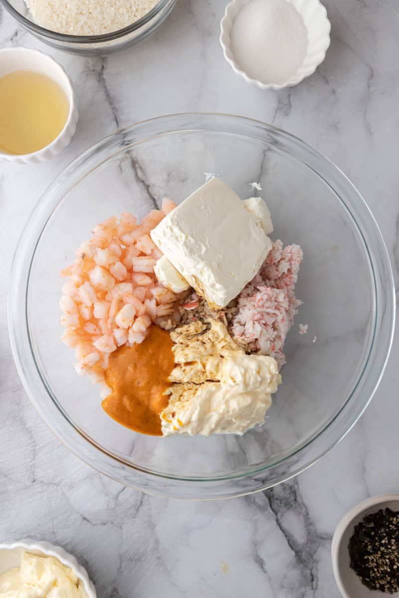 unmixed ingredients in a bowl