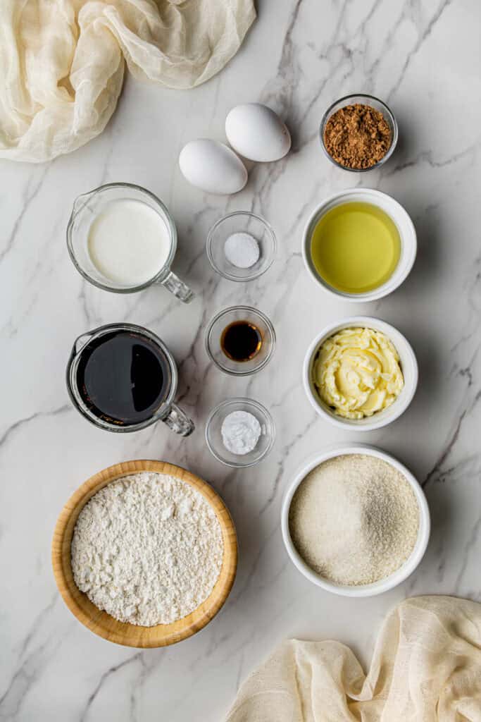 Flat lay shot of the ingredients