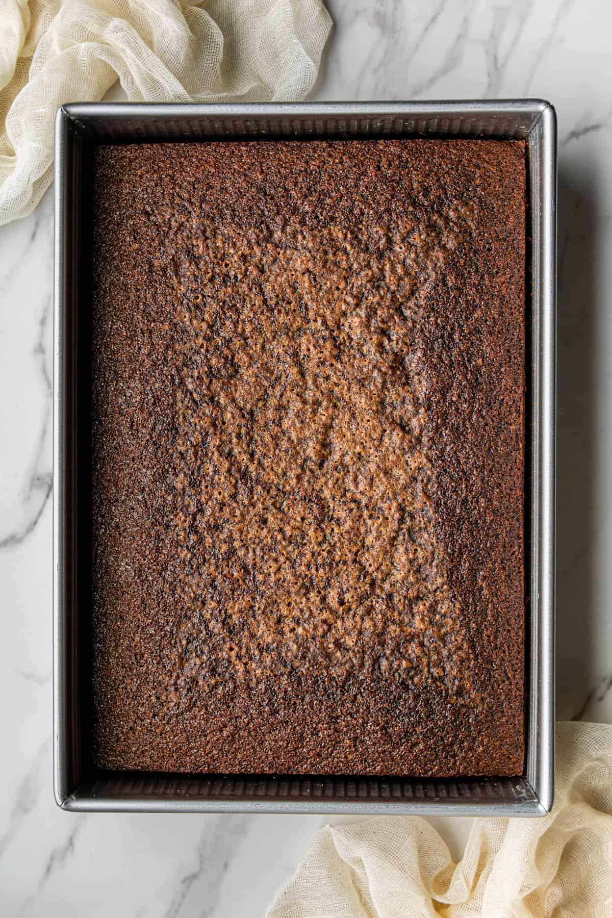 baked batter in a pan