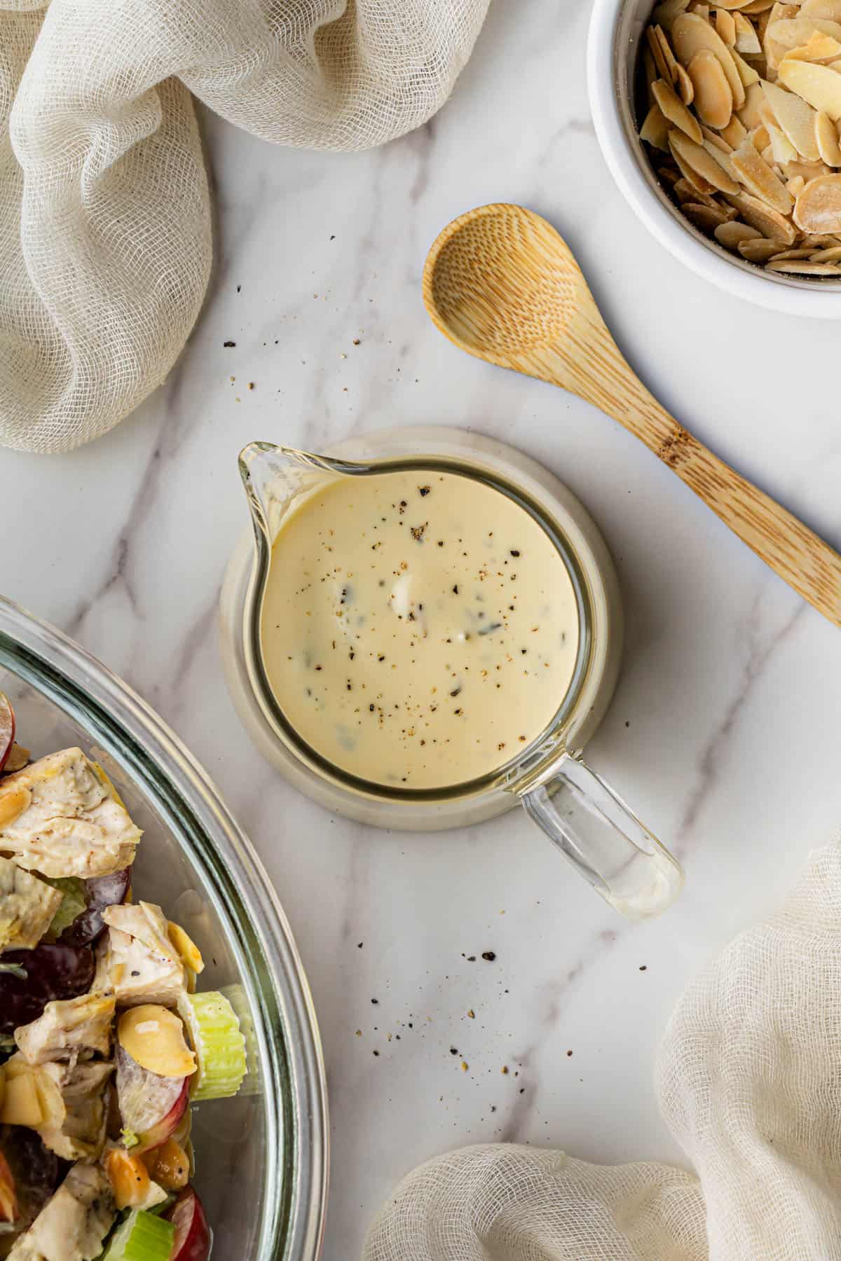 overhead view of the dressing