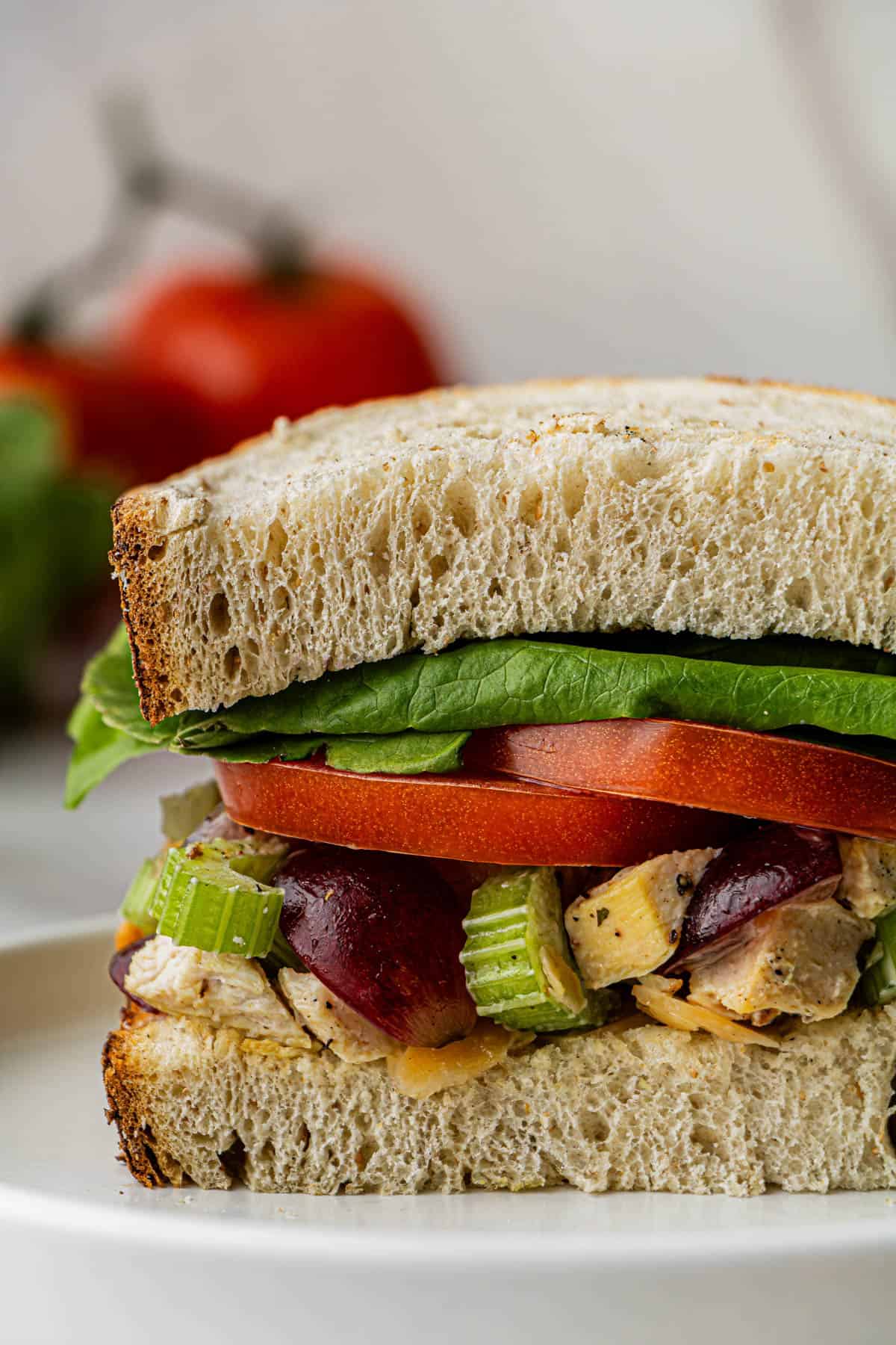 Copycat Panera Napa Almond Chicken Salad Recipe assembled on a plate