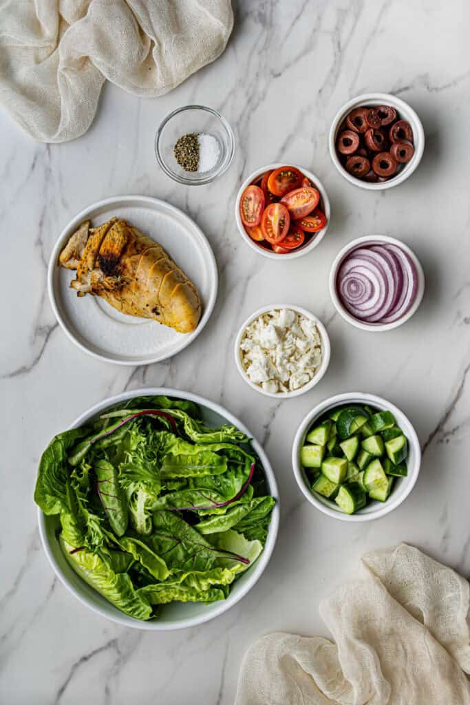 copycat Panera Bread Greek Chicken Salad Recipe ingredients