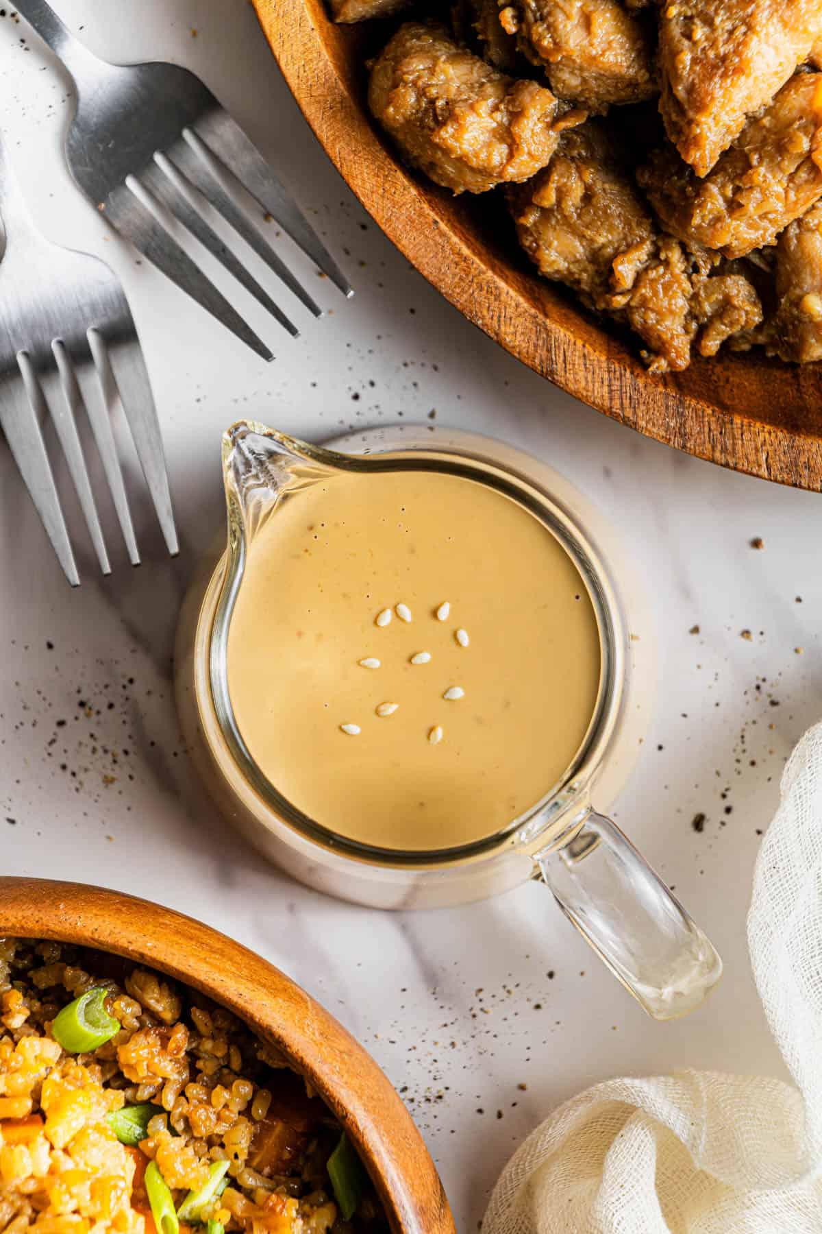Benihana Copycat Mustard Sauce recipe in a container overhead shot