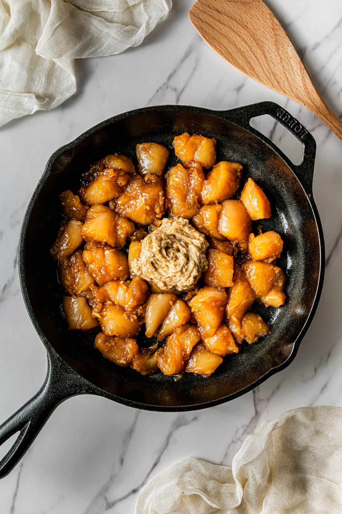 ingredients being cooked in a pan