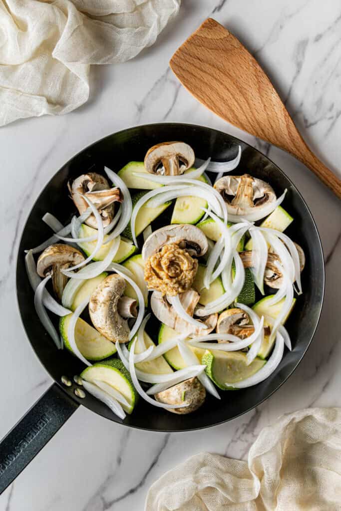 raw ingredients in a pan