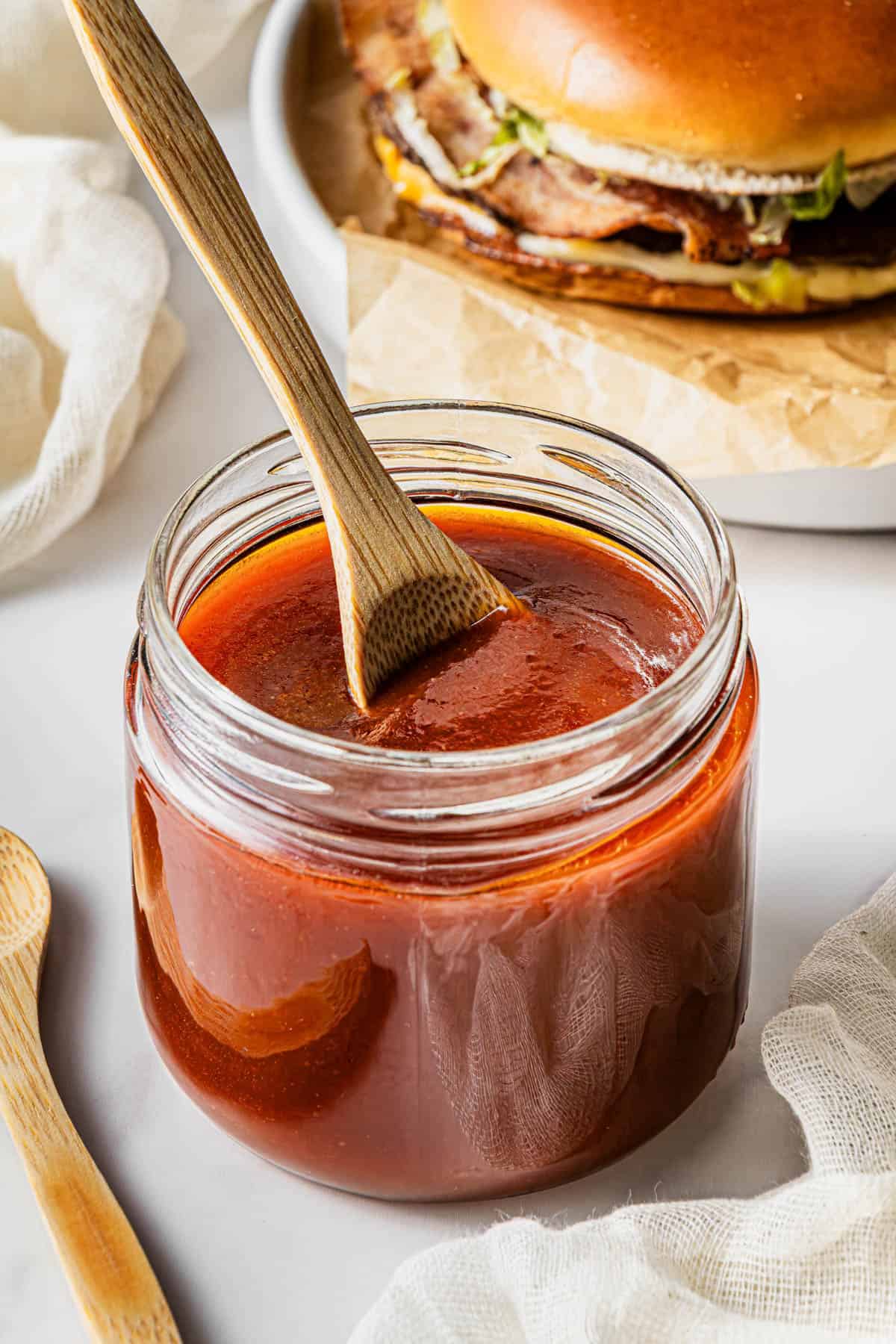 Arby's Red Ranch Sauce Copycat recipe in a jar with a spoon
