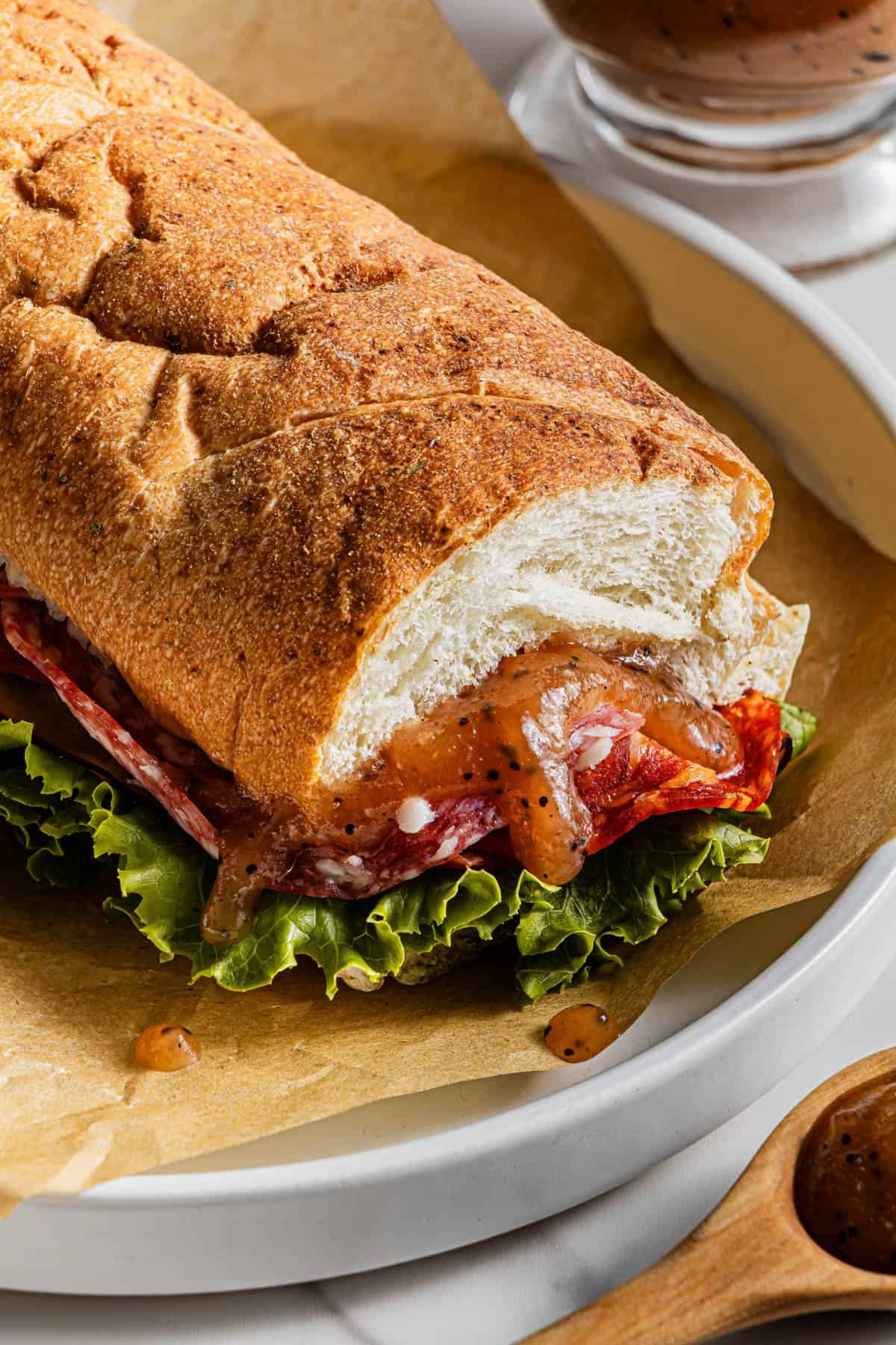 Subway Copycat Sweet Onion Sauce recipe in a sandwich