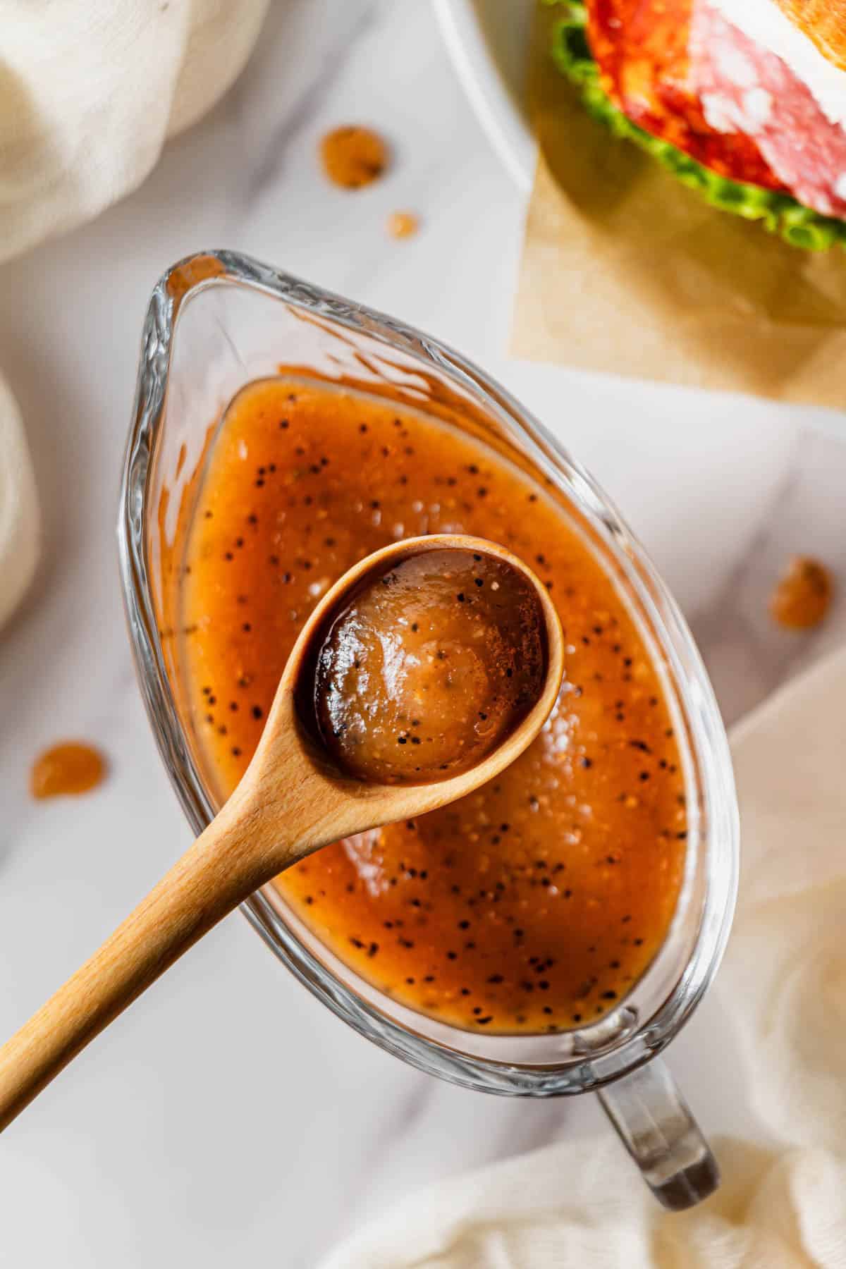 Subway Copycat Sweet Onion Sauce recipe overhead shot