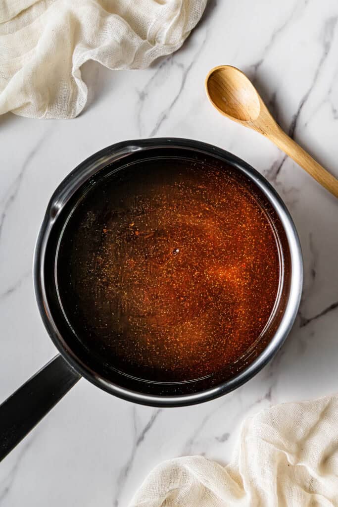 sauce ingredients in a pot