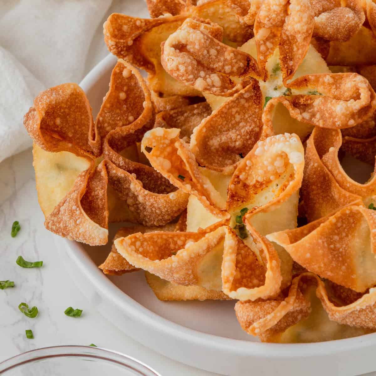 Crispy Panda Express Cream Cheese Rangoon Recipe served with sweet chili sauce