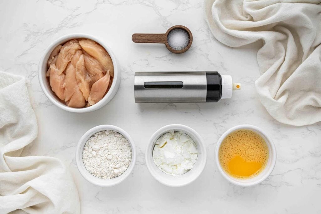 Panda Express Orange Chicken ingredients in individual bowls