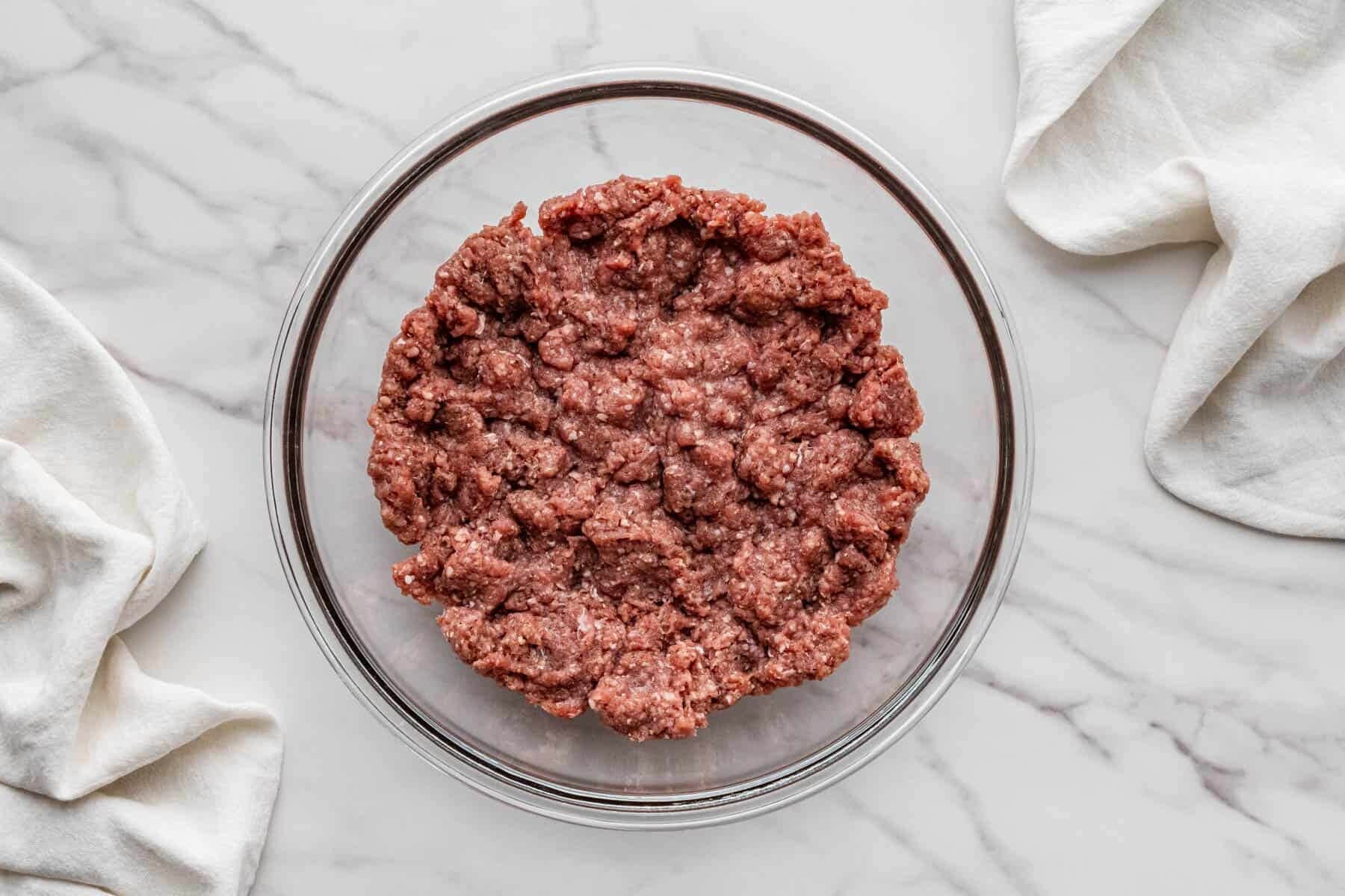 seasoned ground beef in a bowl