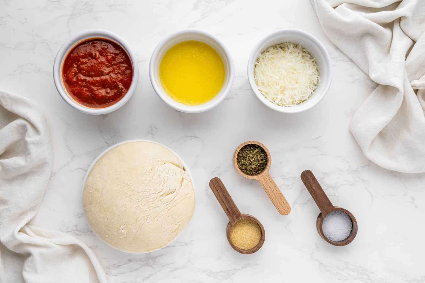 overhead view of Domino's Parmesan Bites ingredients